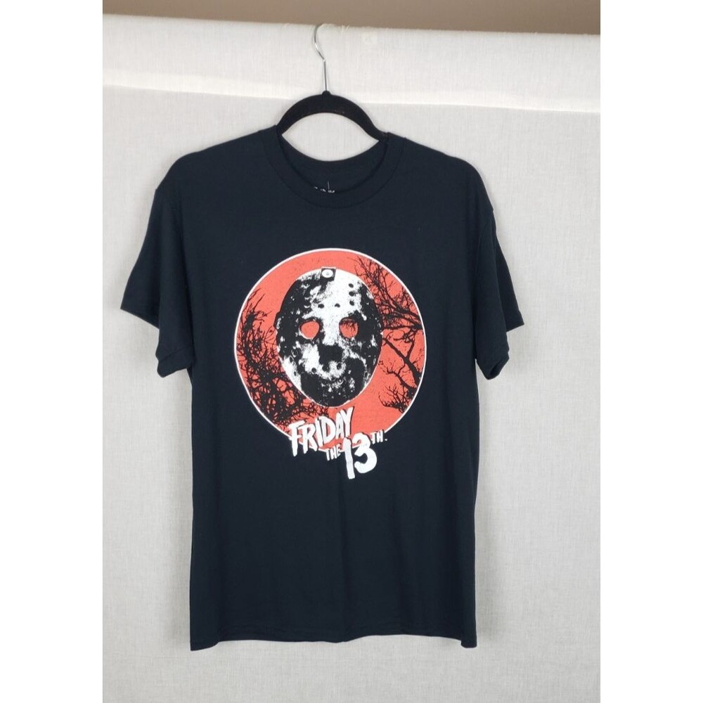 Jason Voorhees Mask Friday The 13th Horror Cult Movie T Shirt M Black Halloween